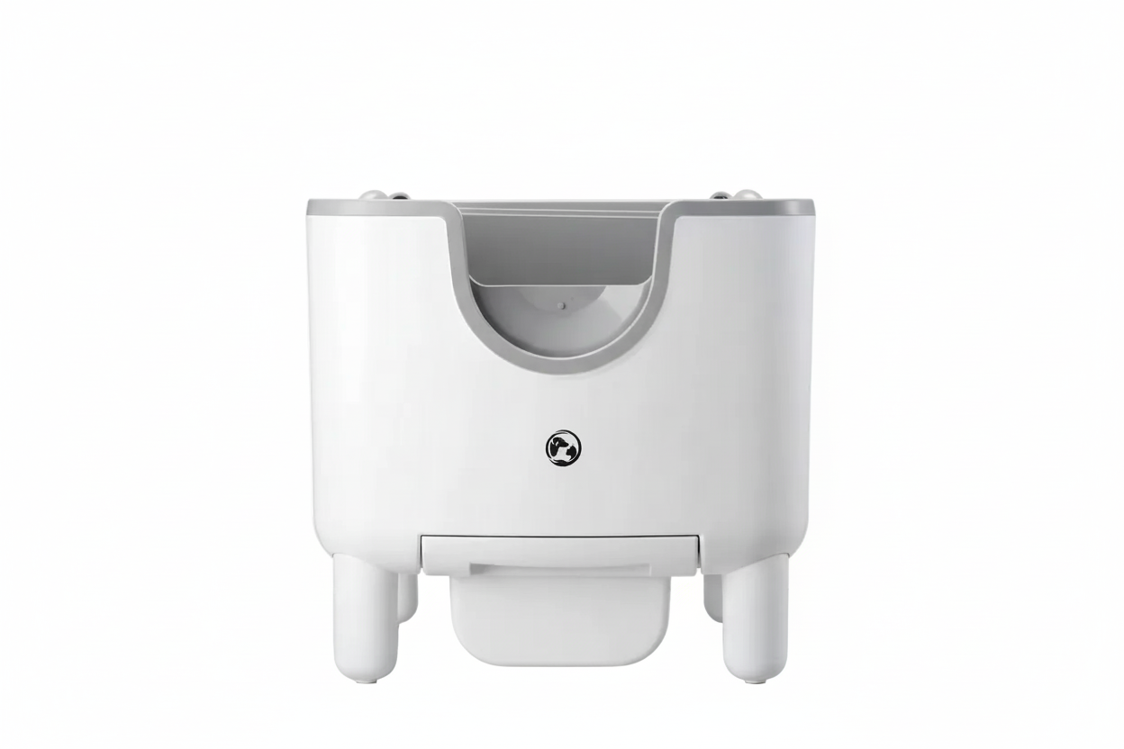 litiere-automatique-ouvert-blanc