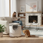 litière-automatique-ouverte-chat-roux